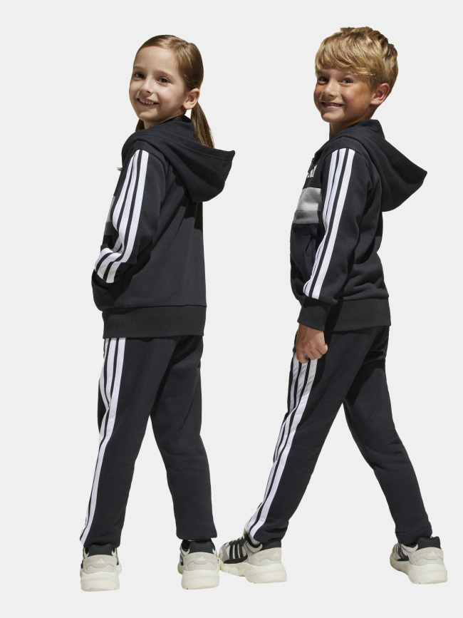 Ensemble de survêtement 3s noir et gris enfant - Adidas
