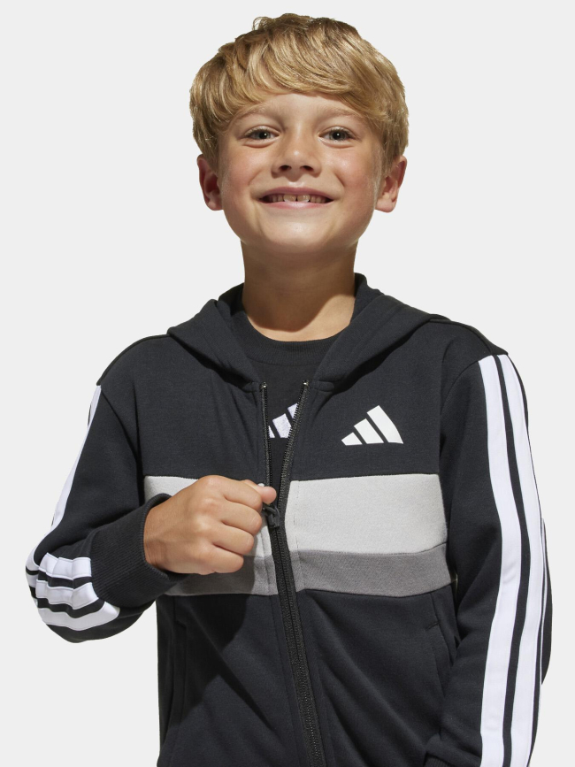 Ensemble de survêtement 3s noir et gris enfant - Adidas