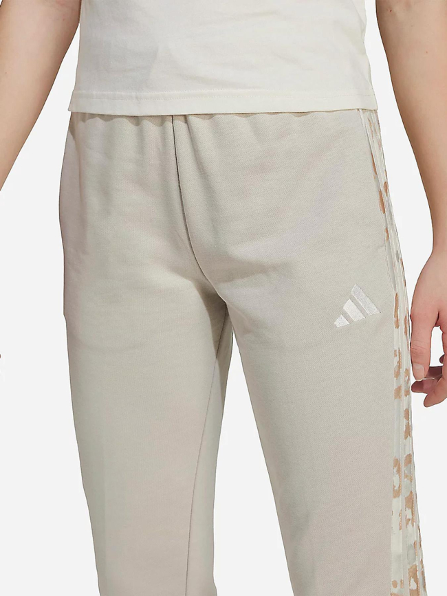 Pantalon jogging 3 stripes animal beige fille - Adidas