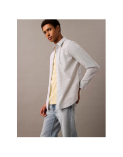 Chemise slim rayée en popeline blanc homme - Calvin Klein