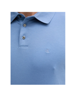 Polo à manches courtes en coton pima bleu homme - Calvin Klein