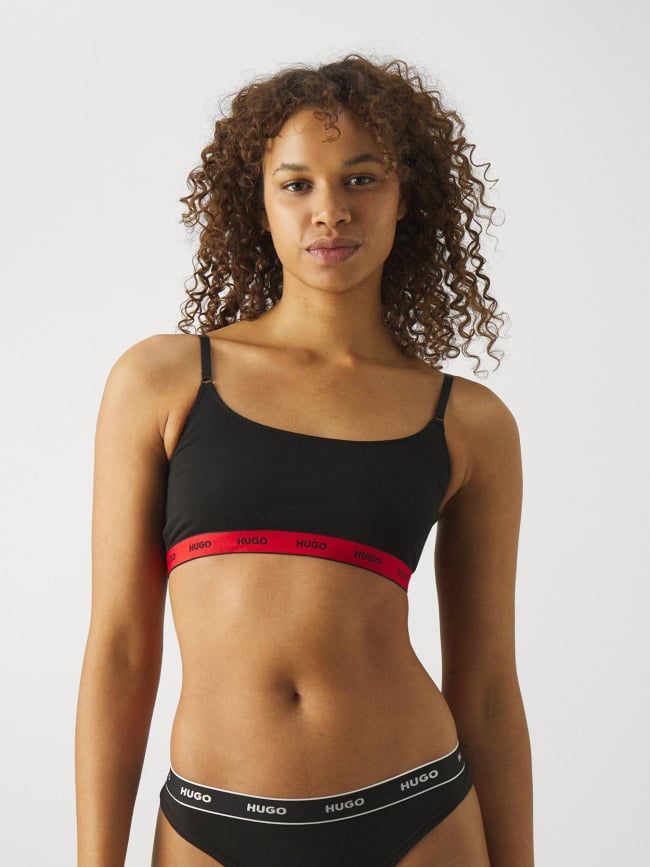 Pack de 2 brassières noir et rouge femme - Hugo