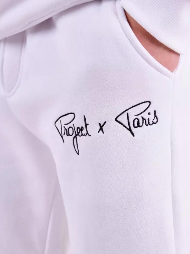 Jogging classique logo brodé blanc homme - Project X Paris