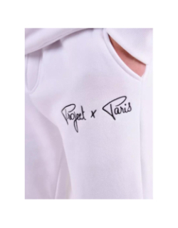 Jogging classique logo brodé blanc homme - Project X Paris