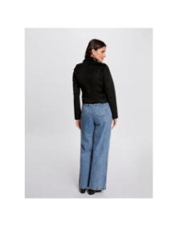 Veste perfecto zippé suédine gousmi noir femme - Morgan