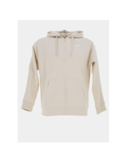 Sweat à capuche zippé ess tape relaxed beige femme - Puma