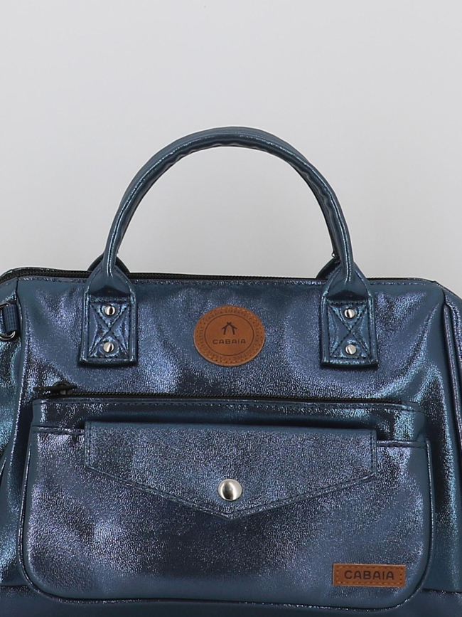 Sac crossbody adventurer métallisé larissa bleu femme - Cabaïa