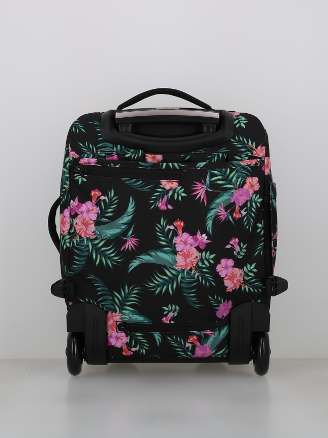 Valise souple à roulettes xs valladolid à fleurs noir - Cabaïa