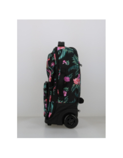 Valise souple à roulettes xs valladolid à fleurs noir - Cabaïa
