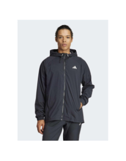 Veste de sport zippé à capuche tech app noir homme - Adidas