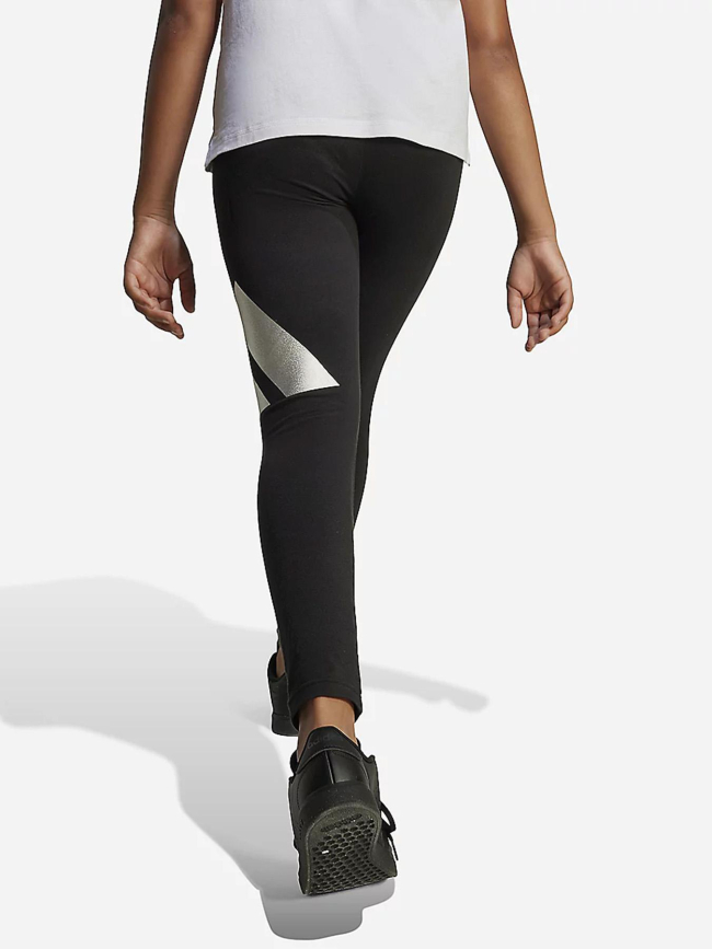 Legging de sport glam leg logo argenté noir fille - Adidas