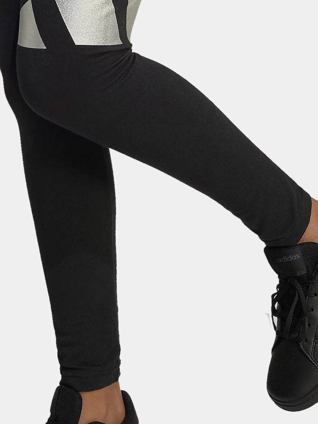 Legging de sport glam leg logo argenté noir fille - Adidas