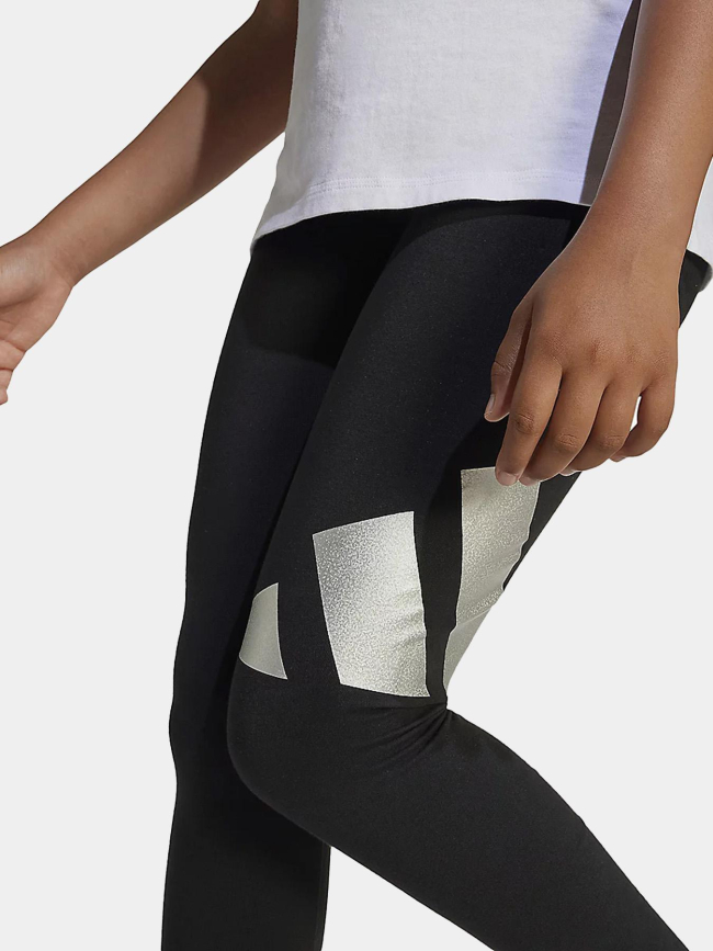 Legging de sport glam leg logo argenté noir fille - Adidas