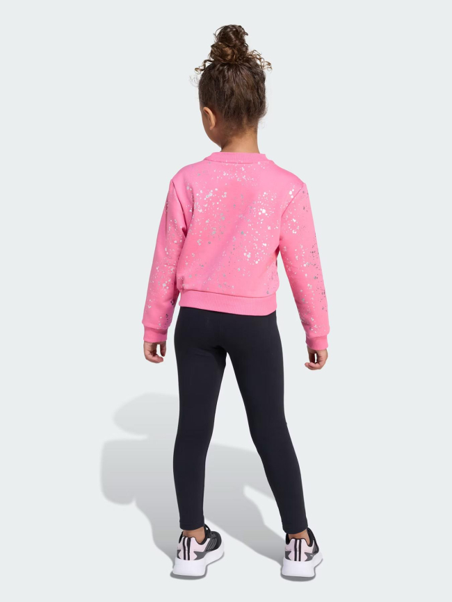Ensemble sweat et legging glam rose et noir fille - Adidas