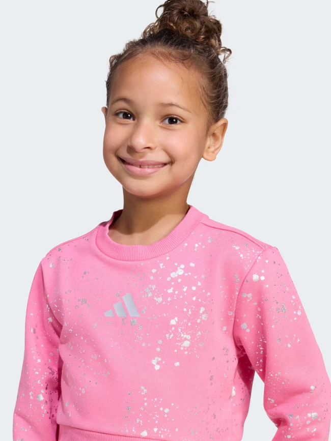 Ensemble sweat et legging glam rose et noir fille - Adidas