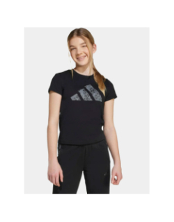 T-shirt à manches courtes logo animal noir fille - Adidas