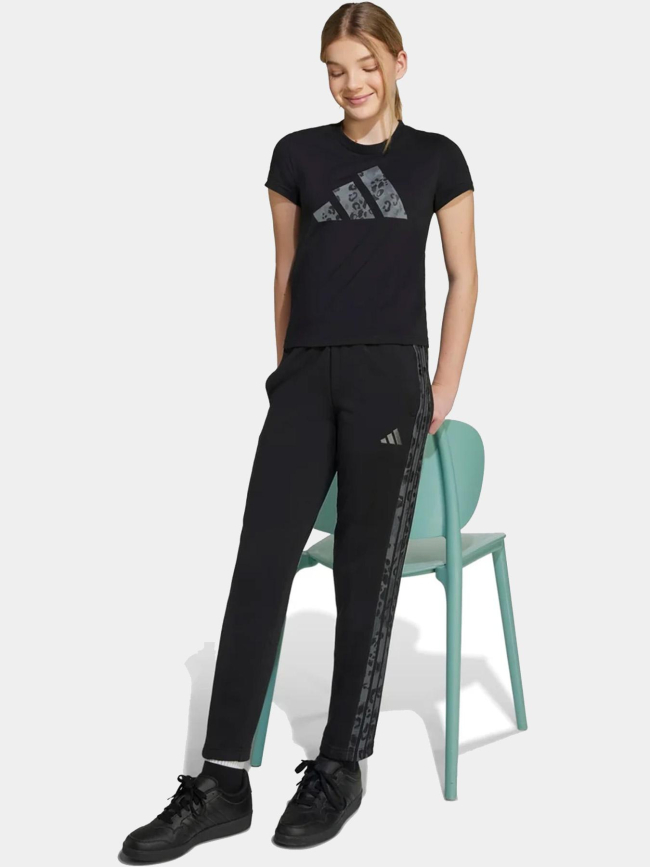 T-shirt à manches courtes logo animal noir fille - Adidas