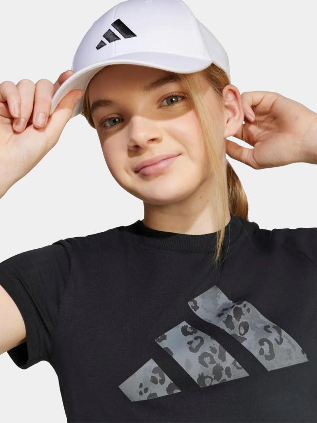 T-shirt à manches courtes logo animal noir fille - Adidas