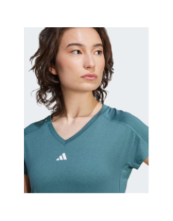 T-shirt à col en v train essentials bleu femme - Adidas