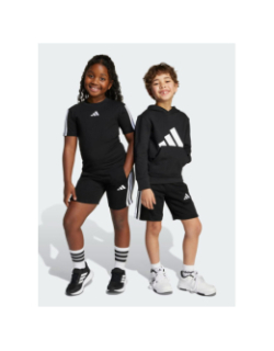 Short de sport 3 bandes noir et blanc enfant - Adidas