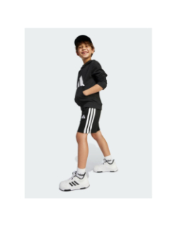 Short de sport 3 bandes noir et blanc enfant - Adidas