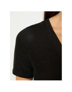 T-shirt brillant à col en v diwi noir femme - Morgan