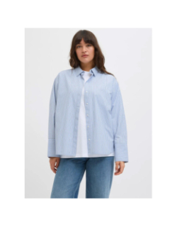 Chemise en popeline rayée jxcaro bleu femme - JJXX