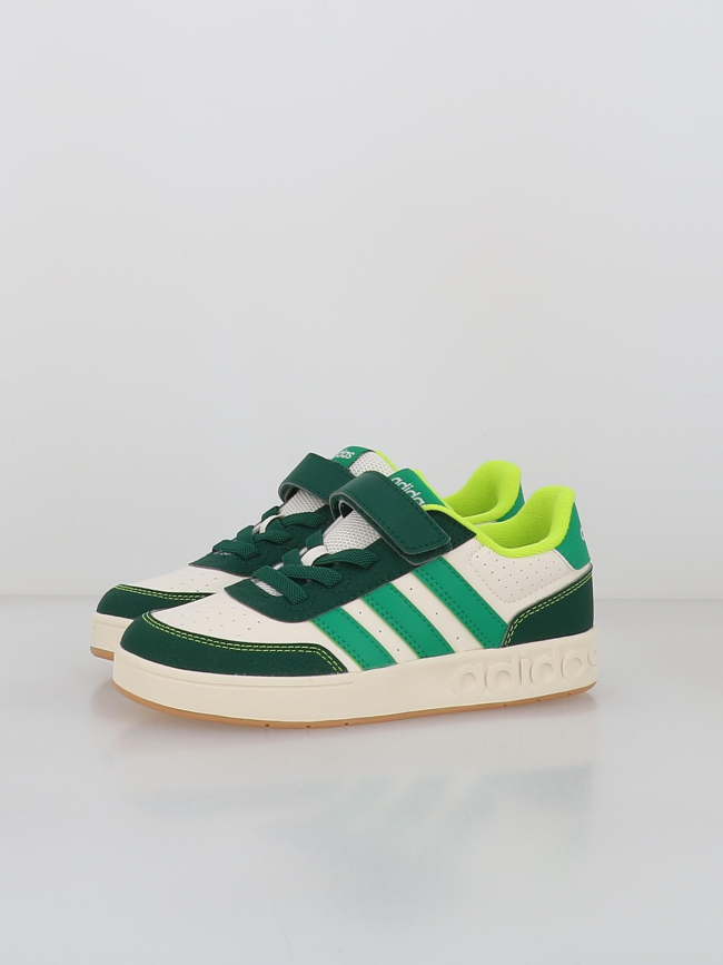 Baskets à scratch breakbase vert blanc enfant - Adidas