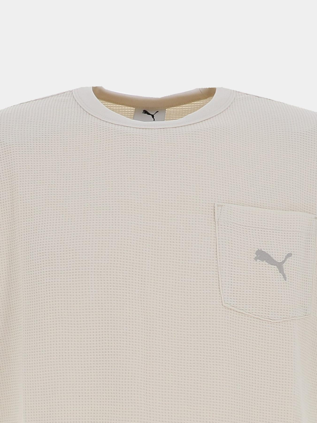 T-shirt à texture gaufré class relaxed beige homme - Puma