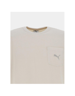 T-shirt à texture gaufré class relaxed beige homme - Puma