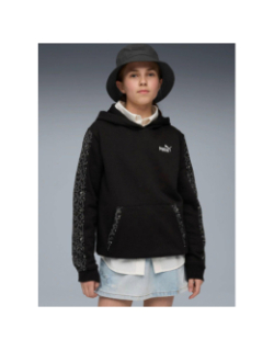 Sweat à capuche ess graphic animal noir fille - Puma