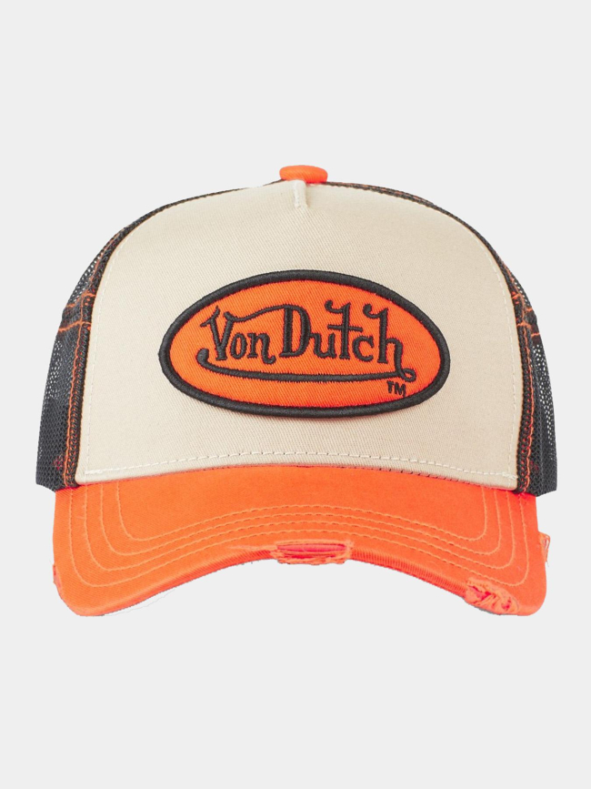 Casquette trucker summer orange et noir homme - Von Dutch