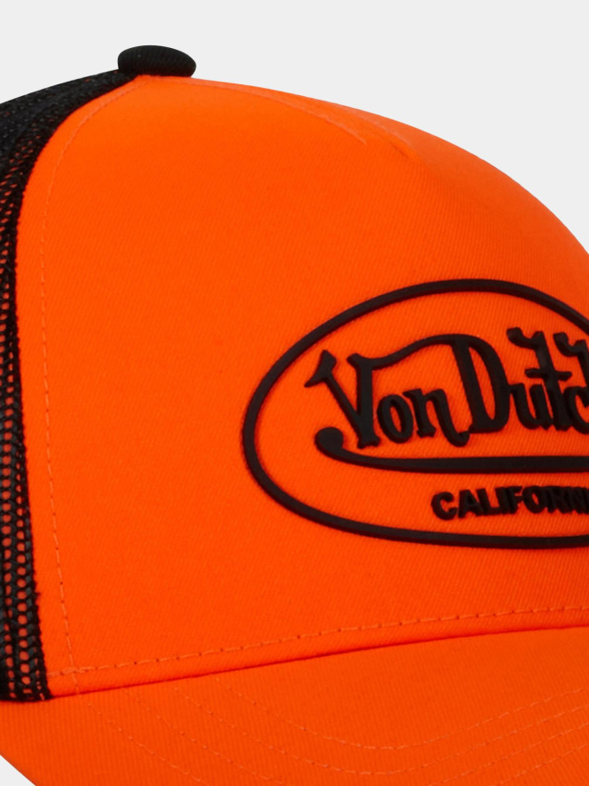 Casquette trucker fluo orange et noir adulte - Von Dutch