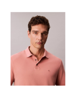 Polo à manches courtes en coton pima rose homme - Calvin Klein