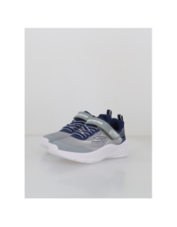 Baskets à scratch microspec advance gris bleu enfant - Skechers