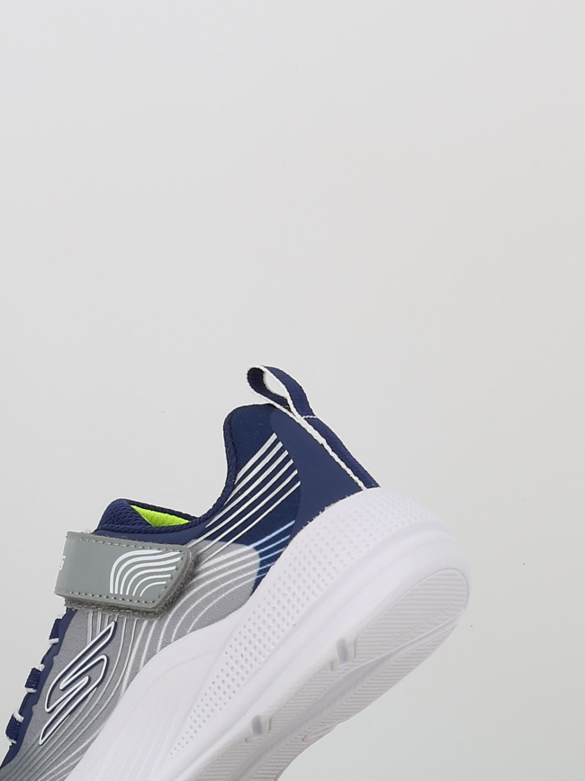 Baskets à scratch microspec advance gris bleu enfant - Skechers