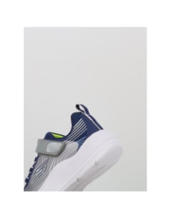 Baskets à scratch microspec advance gris bleu enfant - Skechers