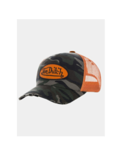 Casquette trucker camo usé vert et orange homme - Von Dutch