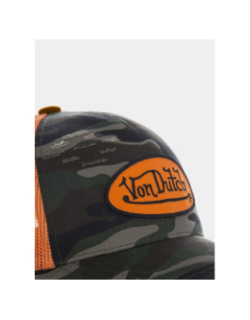 Casquette trucker camo usé vert et orange homme - Von Dutch