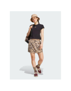 T-shirt de sport 3 stripes leopard aop noir femme - Adidas