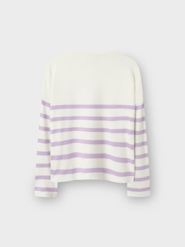 Pull fin à rayures nkfline beige et violet fille - Name It