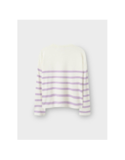 Pull fin à rayures nkfline beige et violet fille - Name It