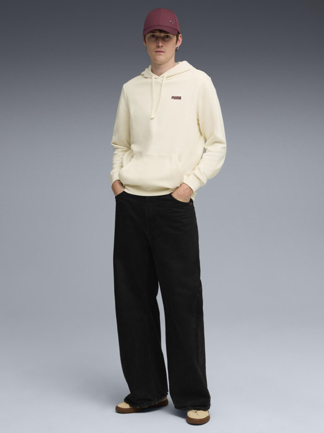 Sweat à capuche ess 2 color small logo beige homme - Puma