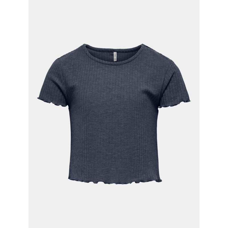 T-shirt côtelé kognella bleu marine fille - Only