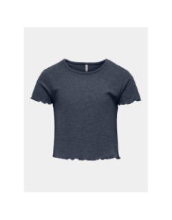 T-shirt côtelé kognella bleu marine fille - Only