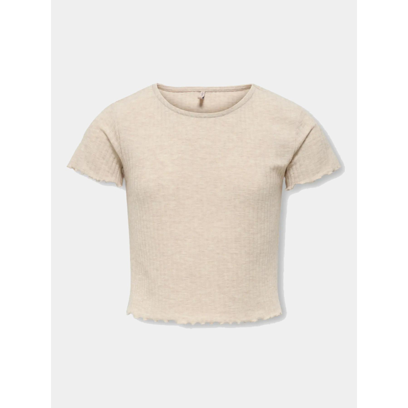 T-shirt côtelé kognella beige fille - Only