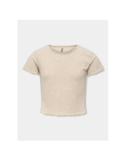 T-shirt côtelé kognella beige fille - Only