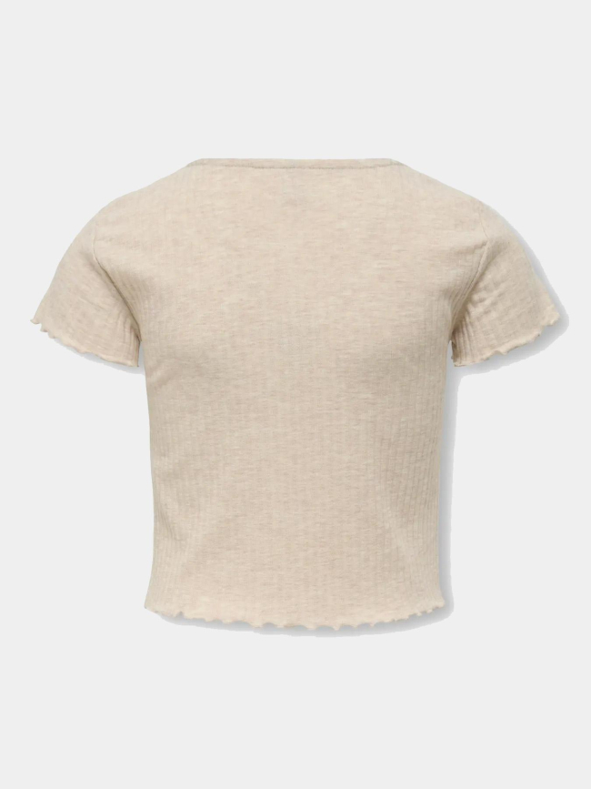 T-shirt côtelé kognella beige fille - Only