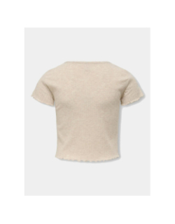 T-shirt côtelé kognella beige fille - Only