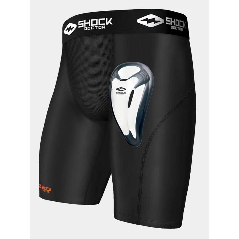 Short de compression et coquille bioflex blanc homme - Shock Doctor